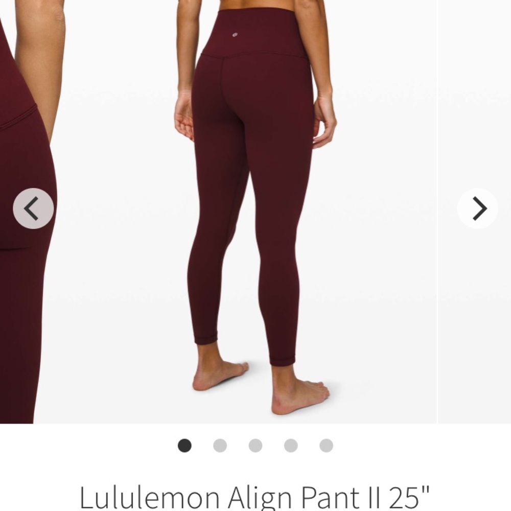 NWT Lululemon Align Garnet 25” size 2